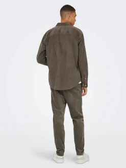 Only and Sons miesten paita ONSALP RLX 2PKT WASHD CORD LS SHIRT NOOS, Falcon