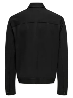 Only and Sons miesten paitatakki, ONSJAKES 0339 REG ZIP STRETCH OVERSHIRT Black