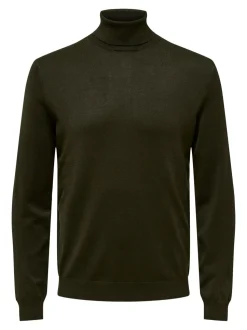 Only and Sons Miesten Pooloneule, Wyler Life Roll Neck Nos Armeijanvihreä