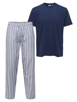 Only and Sons miesten pyjamasetti ONSBILLIE PANT LOUNGE GIFTBOX, Pageant Blue