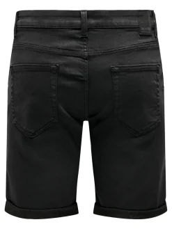 Only and Sons Miesten Shortsit PLY LIFE REG BLK JOG Black Denim