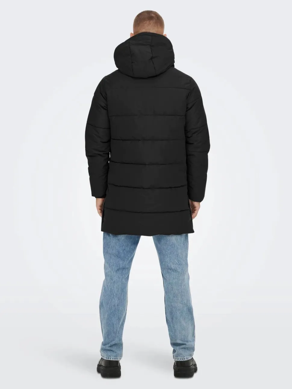 Only and Sons Miesten Talvitakki Carl Long Quilted Coat Musta