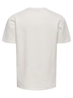 Only and Sons miesten t-paita, K KIAN REG SEERSUCKER SS TEE Cloud Dancer