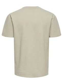 Only and Sons miesten t-paita, K KIAN REG SEERSUCKER SS TEE Silver Lining