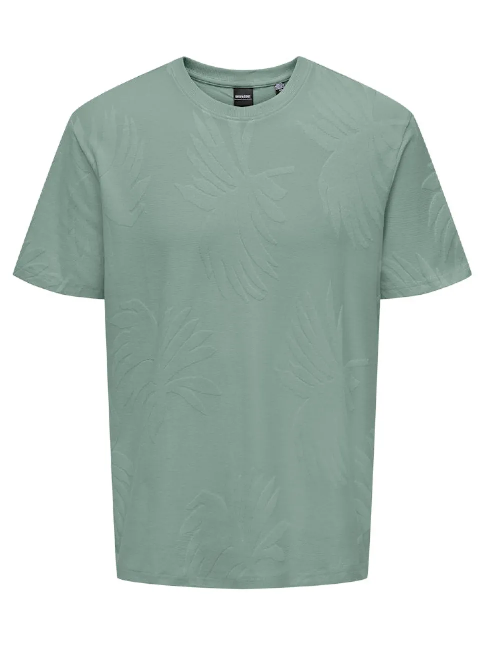 Only and Sons miesten t-paita, MARCO LIFE PALM JACQUARD Iceberg Green