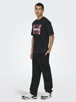 Only and Sons miesten t-paita, OASIS SS RLX TEE Musta