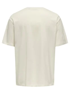 Only and Sons miesten t-paita ONSXMAS RLX SS TEE HP, Cloud Dancer