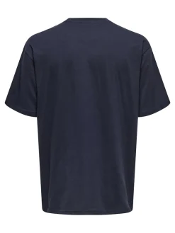 Only and Sons miesten t-paita, ONSXMAS RLX SS TEE HP Navy Blazer