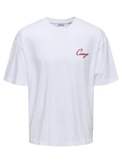Only and Sons Miesten T-Paita, Onsmalik Caseys Loose SS Tee Bright White