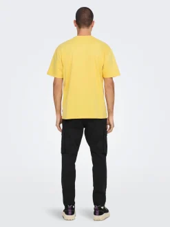 Only and Sons, Miesten T-Paita, Onsfred Rls Ss Tee Noos Keltainen