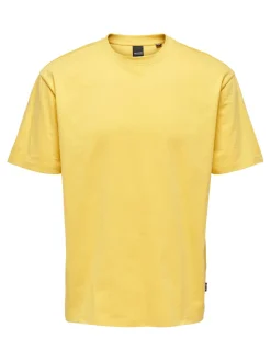 Only and Sons, Miesten T-Paita, Onsfred Rls Ss Tee Noos Keltainen
