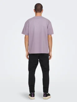 Only and Sons, Miesten T-Paita, Onsfred Rls Ss Tee Noos Liila