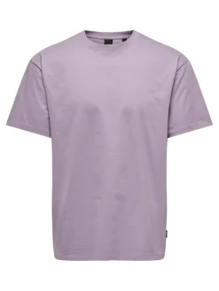 Only and Sons, Miesten T-Paita, Onsfred Rls Ss Tee Noos Liila