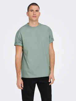 Only and Sons, Miesten T-Paita, Onsfred Rls Ss Tee Noos Omenanvihreä