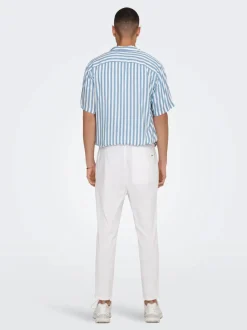 Only and Sons pellavahousut, LINUS CROP Valkoinen