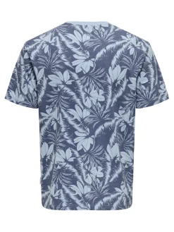 Only and Sons t-paita, PERRY REG LEAF Tummansininen