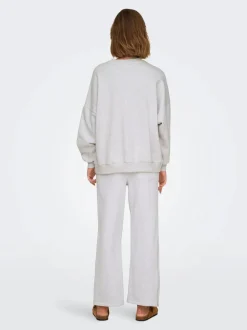 Only Naisten Collegepusero, ONLDEBORAH L/S CLUB O-NECK Vaaleanharmaa