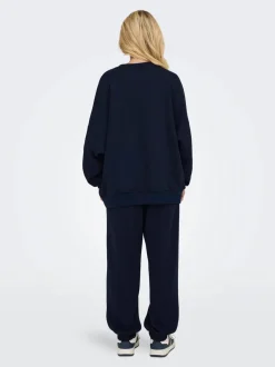 Only Naisten Collegepusero, ONLDEBORAH L/S CLUB O-NECK Tummansininen