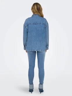 Only Naisten Farkkupaita, ONLEMMIE L/S SHIRT MB DNM AZ NOOS Indigo