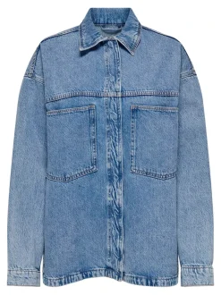 Only Naisten Farkkupaita, ONLEMMIE L/S SHIRT MB DNM AZ NOOS Indigo