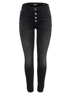 Only Naisten Farkut, Blush Hw Button Sk Ankle Musta