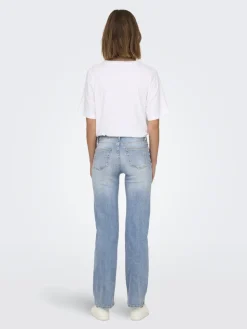 Only naisten farkut ONLBLUSH MID STRAIGHT DNM TAI467 NOOS, vaaleansininen