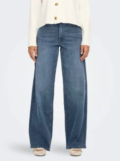 Only Naisten Farkut, ONLMADISON BLUSH HW WIDE DNM TAI853 NOOS Indigo