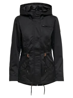 Only, Naisten Kevättakki, Lorca Canvas Parka Musta