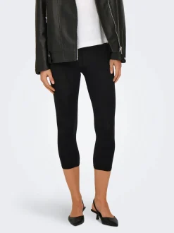 Only naisten leggingsit, ONLLIVE LOVE 3/4 LEGGING JRS Musta
