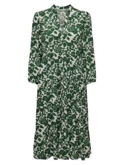 Only naisten mekko, ONLMILANA 7/8 DRESS WVN Vihreä Kuosi