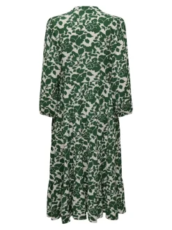 Only naisten mekko, ONLMILANA 7/8 DRESS WVN Vihreä Kuosi