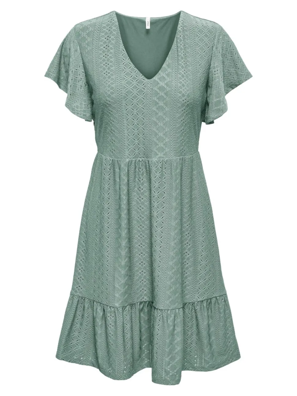 Only naisten mekko, ONLSANDRA S/S V-NECK DRESS Mintunvihreä