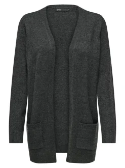 Only Naisten Neuletakki, Lesly Ls Open Cardigan Grafiitti