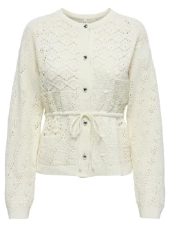 Only naisten neuletakki ONLELKE LIFE LS CARDIGAN CC KNT, luonnonvalkoinen