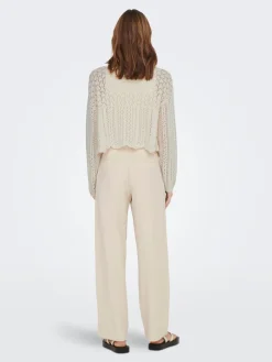 Only Naisten Neuletakki, ONLNOLA 7/8 LIFE OPEN CARDIGAN KNT NOOS Luonnonvalkoinen
