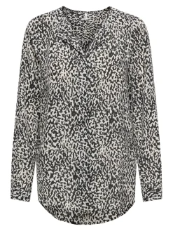 Only naisten paita, ONLTIANA LIFE L/S LOOSE SHIRT Valkopohjainen Kuosi