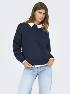 Only naisten svetari, ONLDAZE LS CREW NECK Tummansininen