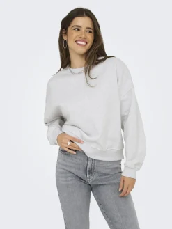 Only naisten svetari, ONLDAZE LS CREW NECK Vaaleanharmaa
