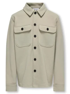 Only & Sons Junior Lasten Paitatakki, OSJNEW KODYL OVERSHIRT SWEAT Beige