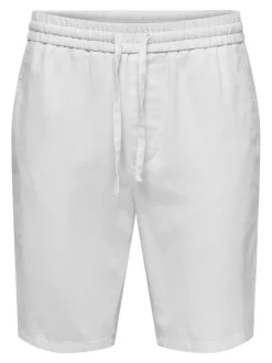 ONSLINUS 0007 COT LIN SHORTS NOOS Bright White