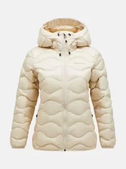 Peak Performance naisten kevytuntivatakki W Helium Down Hood Jacket, luonnonvalkoinen