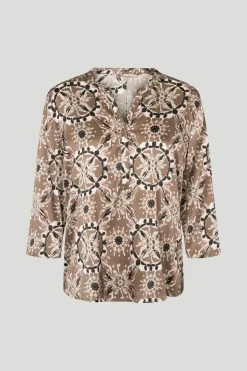 Philosophy Blues Original naisten pusero, SILKY BALI BLOUSE Ruskea Kuosillinen