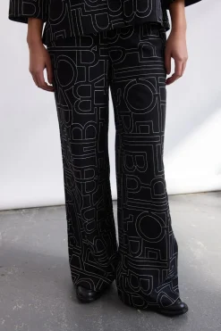 Philosophy Blues Original Naisten Suorat housut Mono Pants, musta kuosi