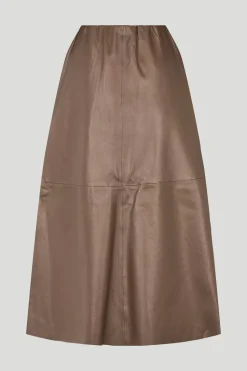 Philosophy Blues Original naisten hame, LAPA LEATHER SKIRT Keskiruskea