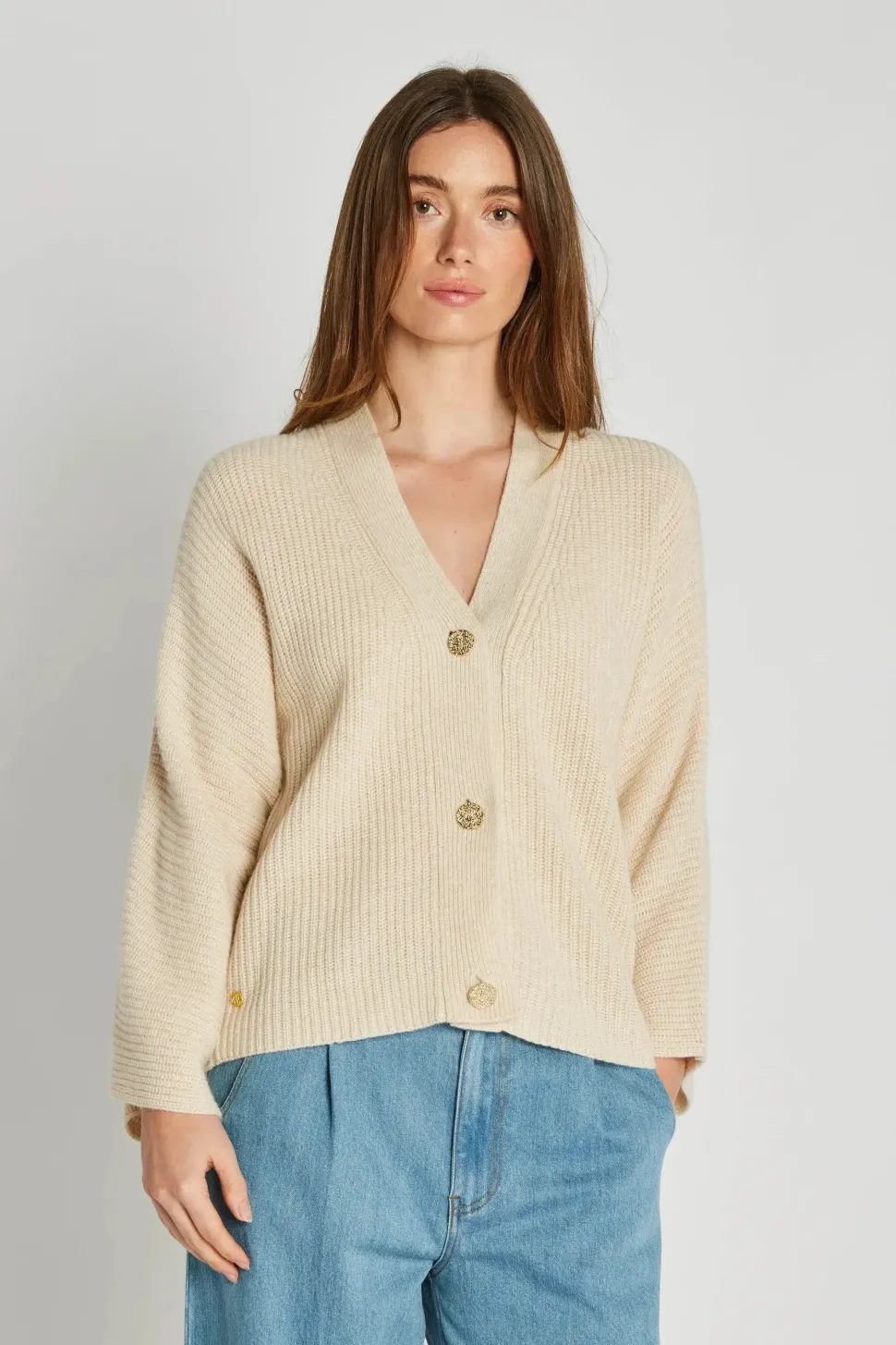 Philosophy Blues Original naisten neuletakki, IDEA KNIT SWEATER Luonnonvalkoinen