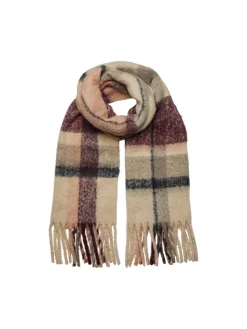 Pieces Kaulaliina Bea Long Scarf Noos Viininpunainen Kuosi