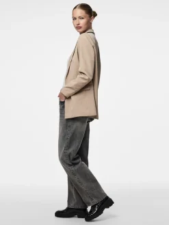 Pieces naisten bleiseri, PCBOZZY LS LOOSE BLAZER Silver Mink