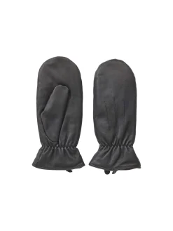 Pieces Naisten Nahkarukkaset, Nellie Leather Mittens Musta 99 000