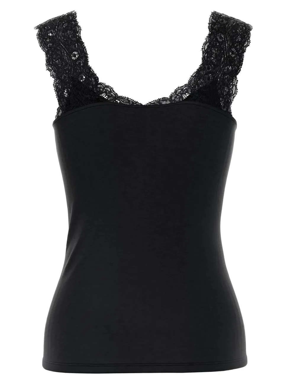 Pieces naisten toppi PCBARBERA LACE TOP JRS NOOS, musta
