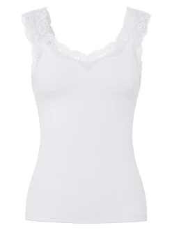 Pieces naisten toppi PCBARBERA LACE TOP JRS NOOS, valkoinen